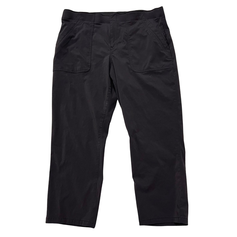 Eddie Bauer Travex Cropped Womens 12 Black Hiking Travel Pants Stretch